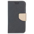 Smart & Fancy Universaali Smartphone Lompakkokotelo - 5.5" - Musta / Beige