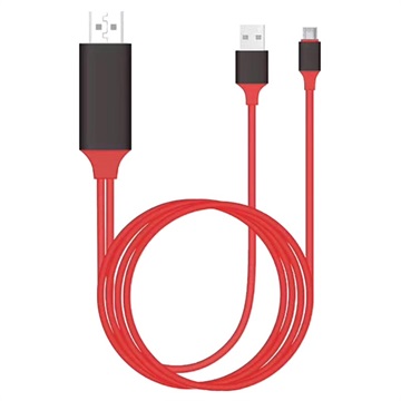 Yleiskäyttöinen Type-C:stä HDMI:hin Adapteri - 2m (Avoin pakkaus - Tyydyttävä) - Punainen