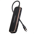 Usams US-SJ575 6-in-1 USB-C Keskitin HDMI-Portilla - Musta