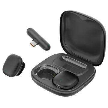 V36 Mini AI Melua vaimentava langaton lavalier-mikrofoni USB-C-vastaanottimella ja latauskotelolla - musta