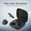 V36 Mini AI Melua vaimentava langaton lavalier-mikrofoni USB-C-vastaanottimella ja latauskotelolla - musta