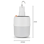 V52 Kannettava ladattava aurinko Camping LED-lamppu / lamppu, jossa on 5-vaihteinen valaistus ja koukku
