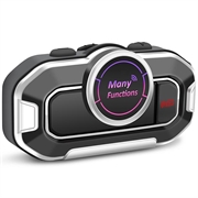 V9-moottoripyöräkypärä / Bluetooth 5.0 -kuulokkeet - FM-radio, kaksi mikrofonia, automaattinen puhelun vastaanotto - musta