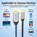 VENTION CGZBH CGZ USB-C-DP-kaapeli - 4K UHD -suorituskyky - 1m