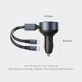 Vention FFOB0 PD 30W nopea autolaturi USB-C- ja Lightning-kaapeleilla - musta