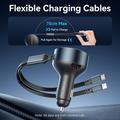 Vention FFOB0 PD 30W nopea autolaturi USB-C- ja Lightning-kaapeleilla - musta