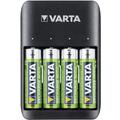 Varta Quattro -akkulaturi ja 4x R6/AA akkua.