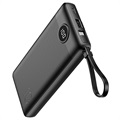 Veger C10 Virtapankki Lightning, USB-C, USB, MicroUSB Kaapelilla - 10000mAh