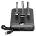 Veger C10 Virtapankki Lightning, USB-C, USB, MicroUSB Kaapelilla - 10000mAh