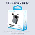 Vention FHYB0 20000mAh Power Bank integroidulla USB-C-kaapelilla - 65W