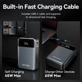 Vention FHYB0 20000mAh Power Bank integroidulla USB-C-kaapelilla - 65W