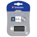 Verbatim PinStripe USB-Muistitikku - Musta - 64 Gt