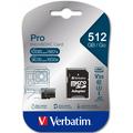 Verbatim Pro U3 microSDXC-muistikortti SD-sovittimella 47046 - 512GB