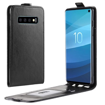 Samsung Galaxy S10 Pystymallinen Lompakkokotelo - Musta