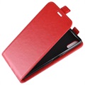 Sony Xperia L3 Vertikaalinen Lompakkokotelo Korttilokerolla - Punainen