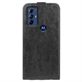 Motorola Moto G Play (2023) Pystysuora Lompakkokotelo Korttipaikalla - Musta
