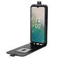 Nokia C32 Pystysuora Lompakkokotelo Korttipaikalla - Musta