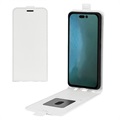 iPhone 14 Pro Pystymallinen Läppäkotelo Korttilokerolla - Valkoinen