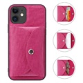 Vili T iPhone 12 Mini Kotelo Magneettisella Lompakolla - Kuuma Pinkki