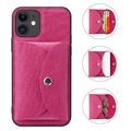 Vili T iPhone 12/12 Pro Kotelo Magneettisella Lompakolla - Kuuma Pinkki