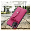 Vili T iPhone 12/12 Pro Kotelo Magneettisella Lompakolla - Kuuma Pinkki
