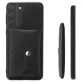 Vili T Series Samsung Galaxy S21 5G Kotelo Magneettisella Lompakolla - Musta