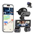 W3 Neljän linssin WiFi Dash Cam ja takakamera - 2K yökuvaus, GPS, törmäystunnistus - musta