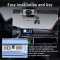 W3 Neljän linssin WiFi Dash Cam ja takakamera - 2K yökuvaus, GPS, törmäystunnistus - musta