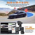 W3 Neljän linssin WiFi Dash Cam ja takakamera - 2K yökuvaus, GPS, törmäystunnistus - musta