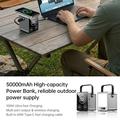 WIWU PS300 50000mAh langaton varavirtalähde - 100W PD, USB-C-kaapeli, LED-valo - hopea
