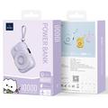 WIWU Wi-P041 Pieni etanan magneettinen langaton tehopankki USB-C-kaapelilla - 15W/9600mAh - violetti
