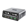 WLX-60C GaN-pöytälatausasema, jossa on 2 sisäänvedettävää USB-C-kaapelia