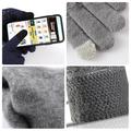 WM 1 pari Unisex Neulotut lämpimät käsineet Kosketusnäyttö Stretchy Mittens Neulottu vuori käsineet - harmaa