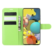 Samsung Galaxy A51 5G Lompakkokotelo Magneettisella Sulkijalla - Vihreä