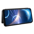 HTC Desire 22 Pro Lompakkokotelo - Hiilikuitu - Musta