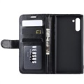 Samsung Galaxy Note10 Lompakkokotelo Magneettisella Sulkijalla - Musta