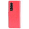 Samsung Galaxy Z Fold4 Lompakkokotelo Korttipaikalla - Punainen