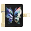 Samsung Galaxy Z Fold4 Lompakkokotelo Korttipaikalla - Kulta