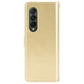 Samsung Galaxy Z Fold4 Lompakkokotelo Korttipaikalla - Kulta
