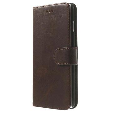 iPhone 6 Plus / 6S Plus Wallet Nahkakotelo - Kahvi