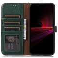 Sony Xperia 1 V Lompakkomallinen Nahkakotelo kanssa RFID