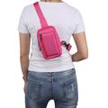 Vedenkestävä Nylon rinta- ja olkapääpuhelinlaukku - sopii 6.5" - 7.2" puhelimille - vaaleanpunainen