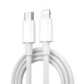 iPhone / iPad / iPod 30W USB-C / Lightning-kaapeli - 1,2m - Valkoinen
