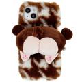 3D Plush Karvainen Talvi iPhone 14 Plus TPU Kotelo - Ruskea Corgi