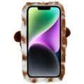 3D Plush Karvainen Talvi iPhone 14 Plus TPU Kotelo - Ruskea Corgi