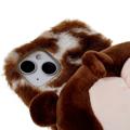3D Plush Karvainen Talvi iPhone 14 Plus TPU Kotelo - Ruskea Corgi