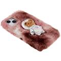 3D Plush Karvainen Talvi iPhone 14 Plus TPU Kotelo - Ruskea Karhu
