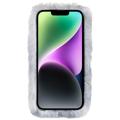 3D Plush Karvainen Talvi iPhone 14 Plus TPU Kotelo - Harmaa Spaceman