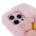 3D Plush Karvainen Talvi iPhone 14 Pro Max - Pinkki Kukka