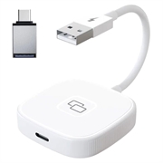 Langallinen CarPlay Mirror Adapter THT-020-7 iPhonelle - USB-A, USB-C - Valkoinen